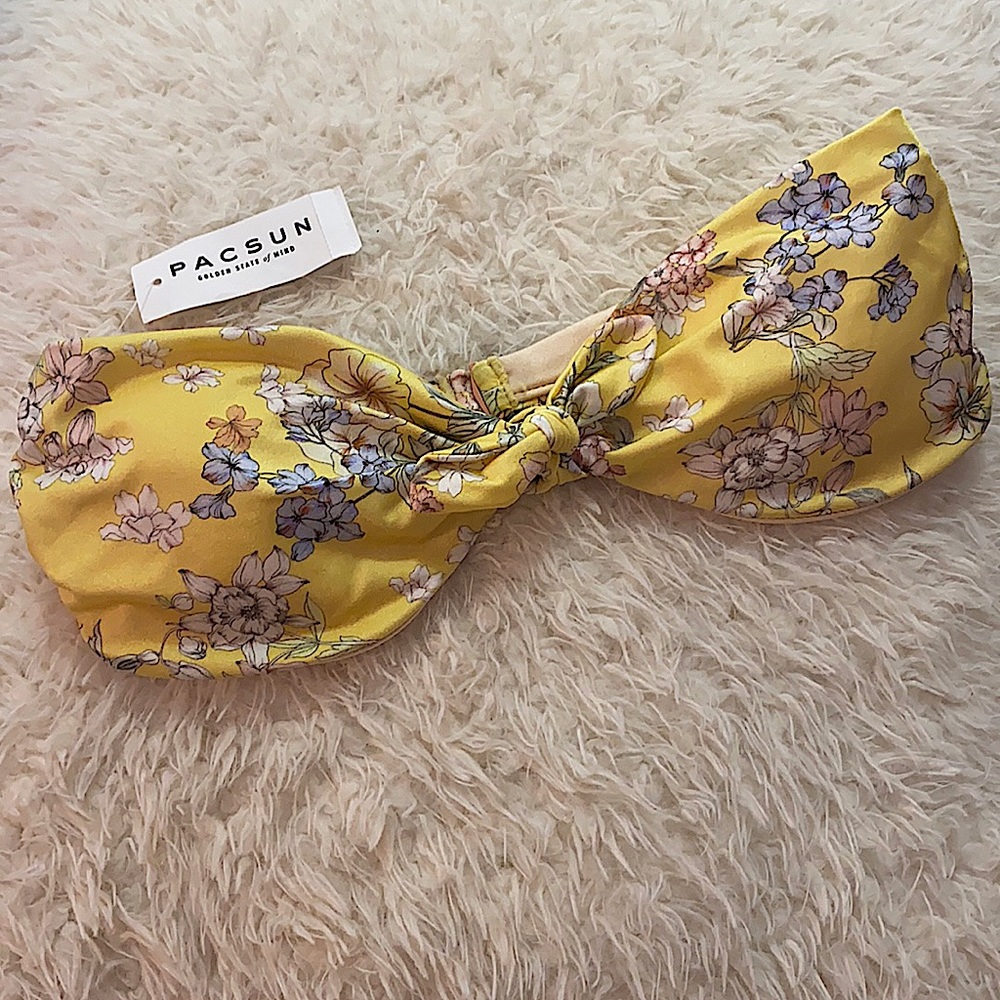 Yellow, Bandeau style, bikini top
